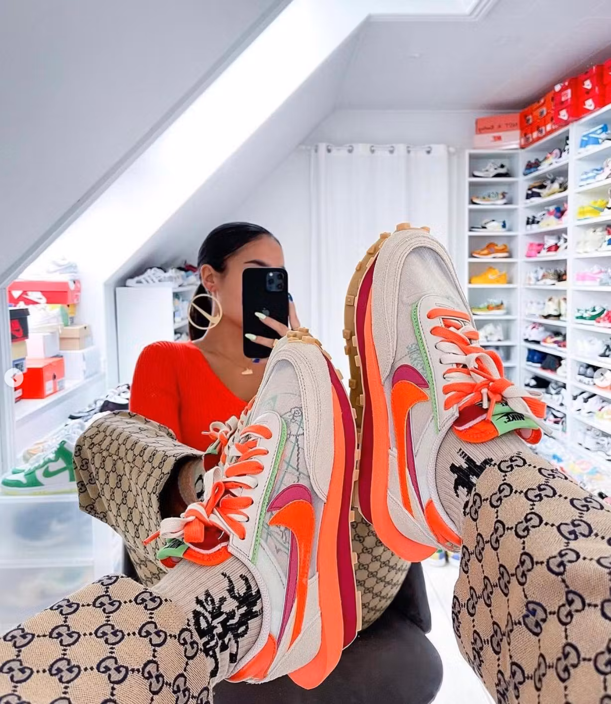 sacai x CLOT x Nike LDWaffle 'Net Orange Blaze' DH1347-100 sacai x CLOT x Nike LDWaffle 'Net Orange Blaze' DH1347-100